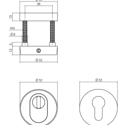 Brico Deurbeveiliging-Intersteel Veiligheidsbeslag Set Voordeur Skg*** Ronde Rozet Rvs Zwart