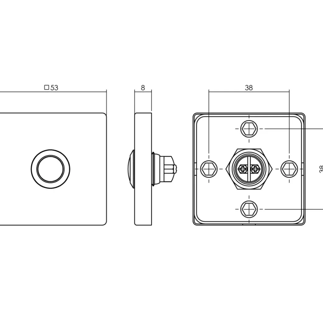 Brico Deurbeveiliging-Intersteel Voordeurset Veiligheidsbeslag Skg*** Vierkant Rozet Rvs Geborsteld Met Kerntrekbeveiliging