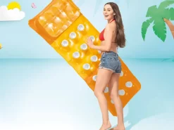 Brico Waterspeelgoed-Intex Opblaasbare Ligmatras Fashion Lounge Roze/Oranje/Groen 188X71Cm