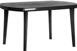 Brico Tuintafels-Jardin Tuintafel Elise Ovaal Kunststof Grafiet 137X90Cm