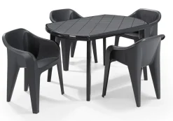 Brico Tuintafels-Jardin Tuintafel Elise Ovaal Kunststof Grafiet 137X90Cm