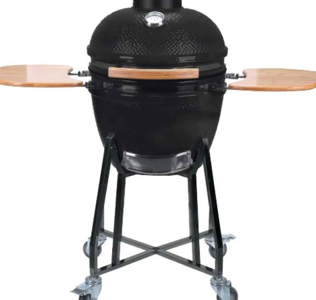 Brico Keramische Barbecue-Keramisch Barbecue Alleskunner 18 Inch Zwart + Trolley