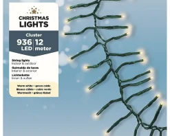 Kerstverlichting (Lumineo) Cluster 936 Led Lampjes Warm Wit 12M|Brico Hot