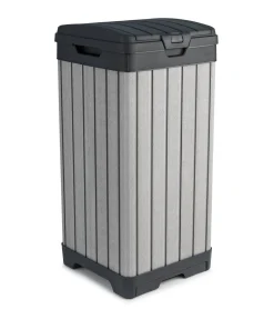 Keter Afvalbak Rockford 124L Grijs 41X41X87,4Cm Buiten|Brico Hot