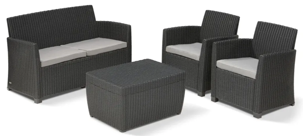 Brico Loungesets-Keter Balkon Loungeset Mia + Opbergbox 4-Delig