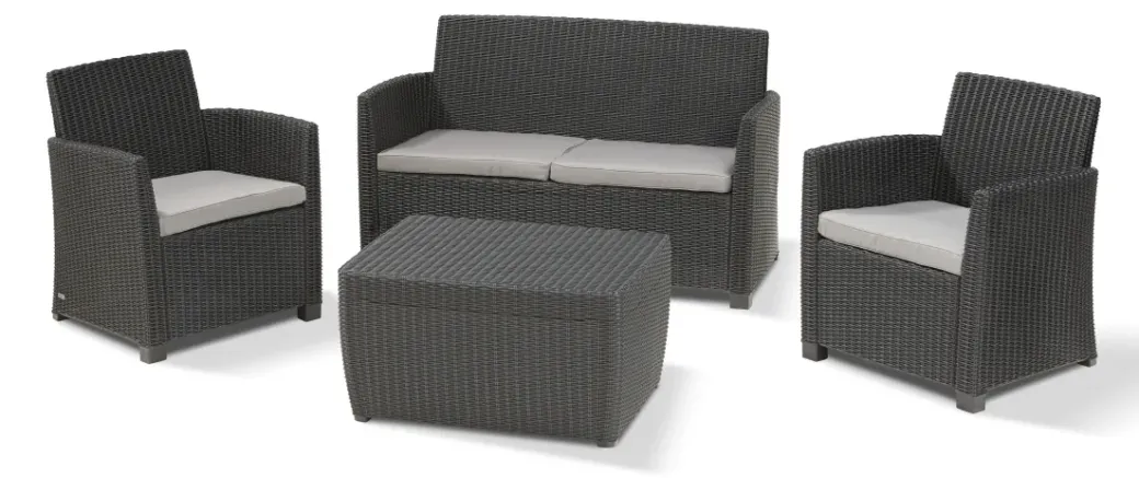 Brico Loungesets-Keter Balkon Loungeset Mia + Opbergbox 4-Delig