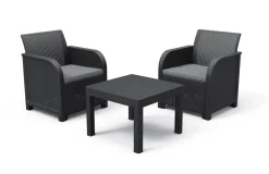 Brico Loungesets-Keter Balkon Loungeset Rosalie + Kussens Wicker 3-Delig