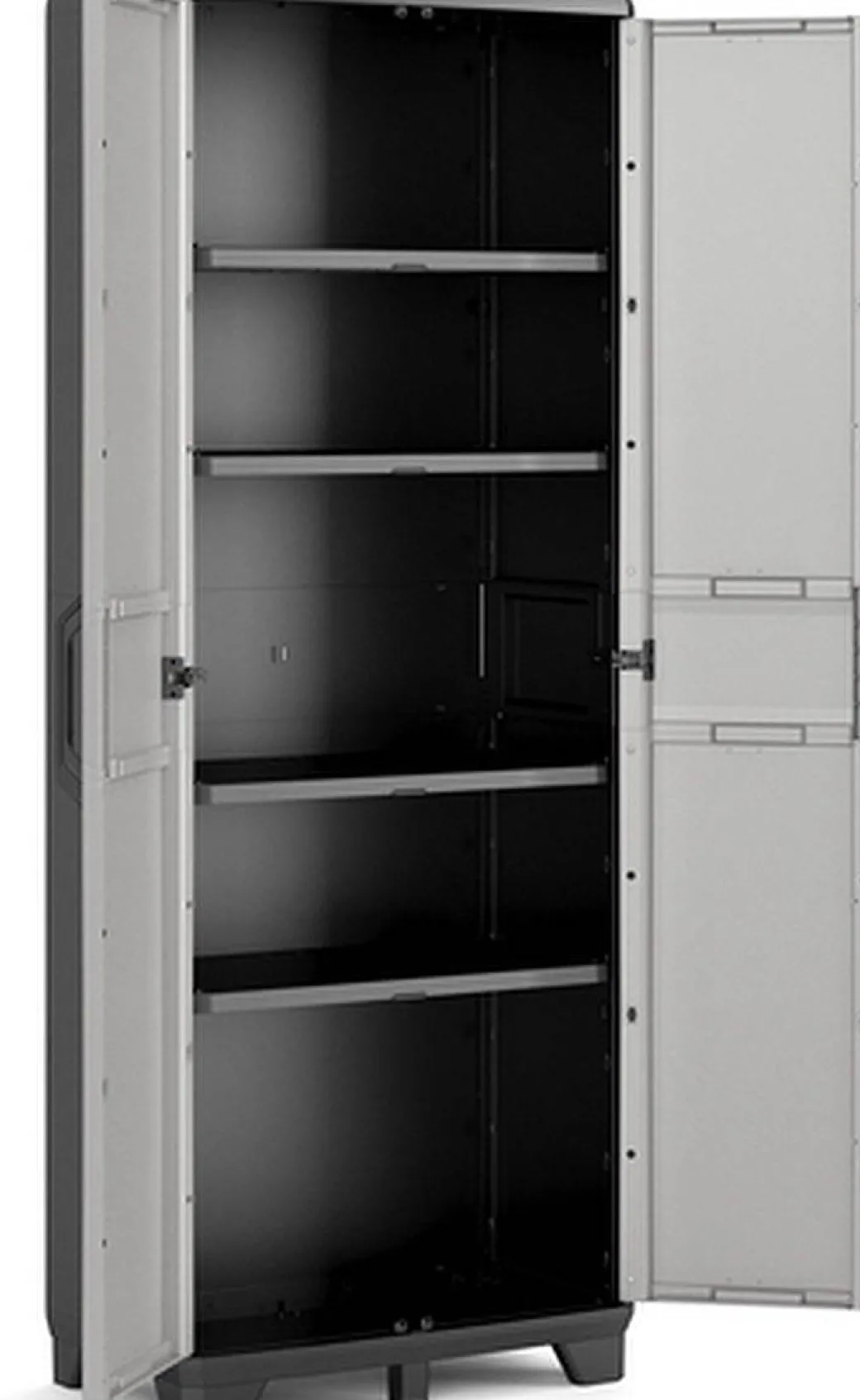 Keter Gear Hoge Opbergkast 39X68X182Cm Zwart/Grijs|Brico Discount