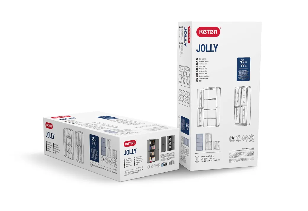 Keter Hoge Kast Jolly Grijs|Brico Discount