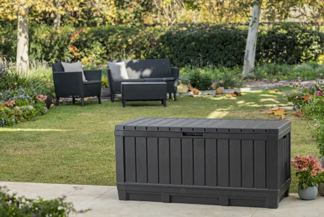Brico Opbergboxen Tuin-Keter Kussenbox Kentwood Kunststof Antraciet 350L