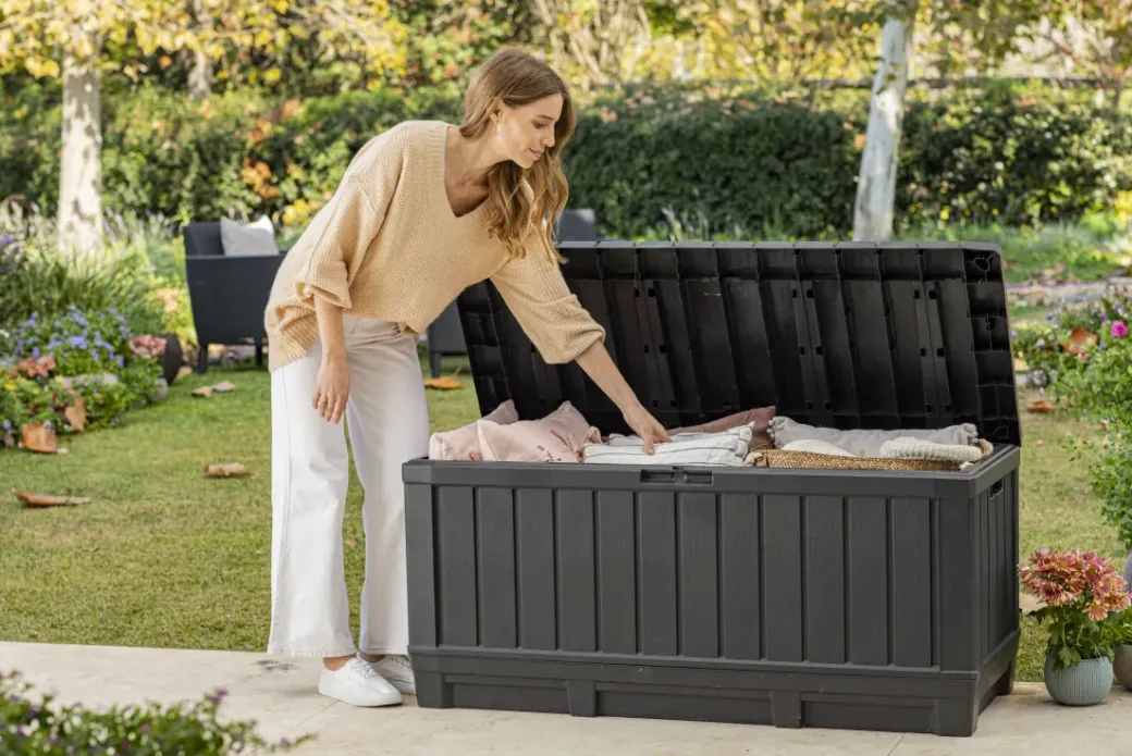 Brico Opbergboxen Tuin-Keter Kussenbox Kentwood Kunststof Antraciet 350L