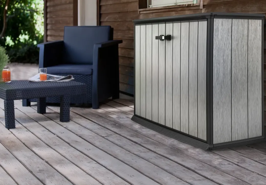 Brico Opbergboxen Tuin-Keter Opbergkast Patio Store Grijs 139,5X120Cm
