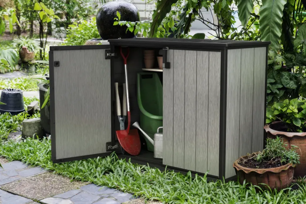 Brico Opbergboxen Tuin-Keter Opbergkast Patio Store Grijs 139,5X120Cm
