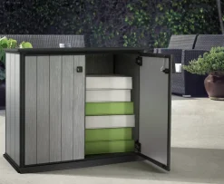 Brico Opbergboxen Tuin-Keter Opbergkast Patio Store Grijs 139,5X120Cm