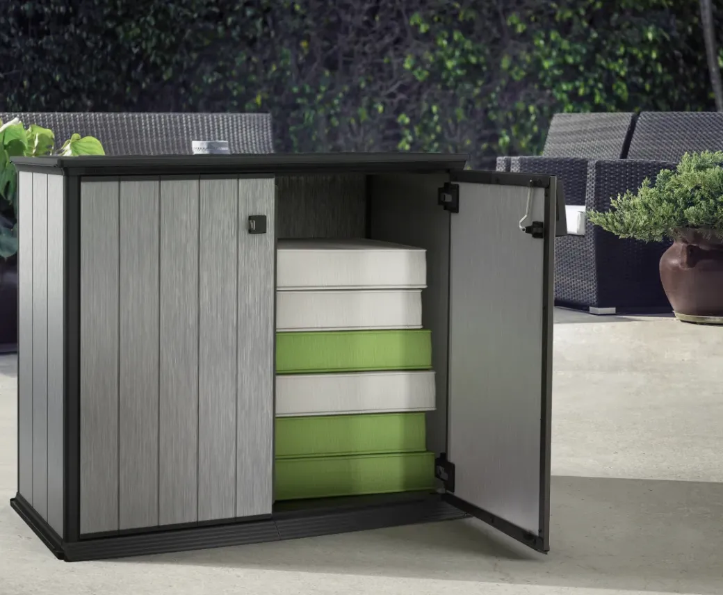 Brico Opbergboxen Tuin-Keter Opbergkast Patio Store Grijs 139,5X120Cm