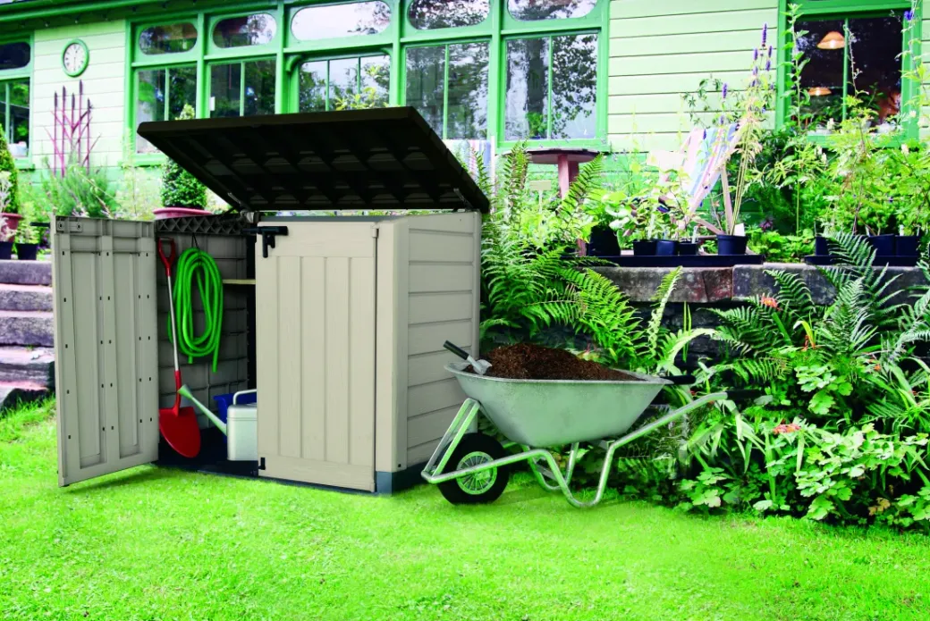 Brico Opbergboxen Tuin-Keter Opbergkast Store It Out Max Beige/Bruin 146X125Cm