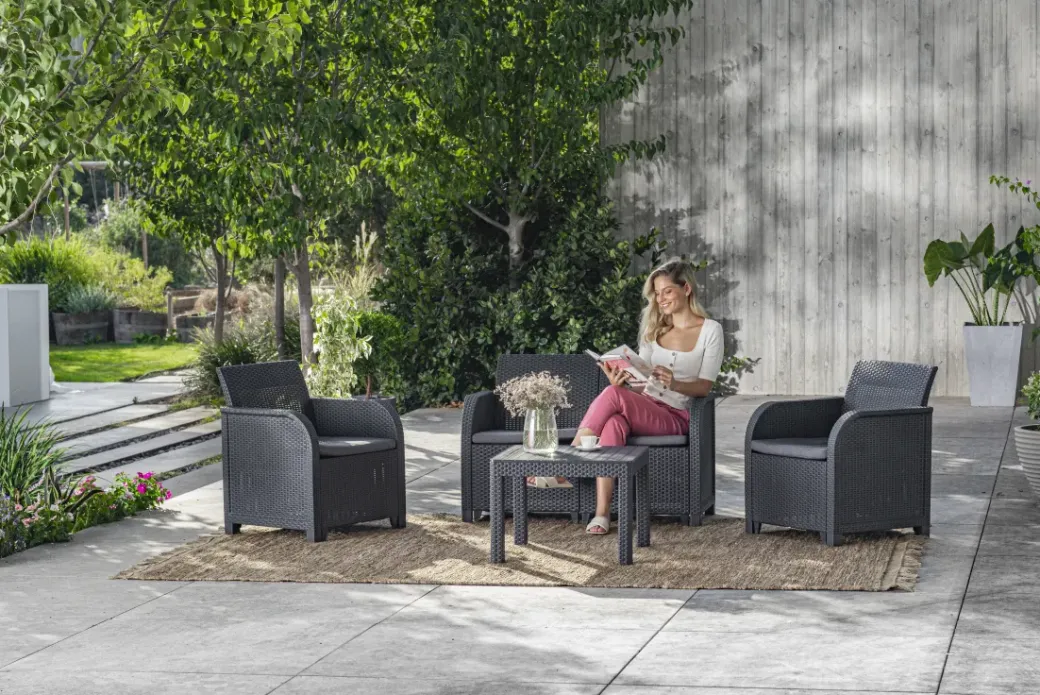 Brico Loungesets-Keter Rosalie Lounge Set Grafiet 113X74X65Cm