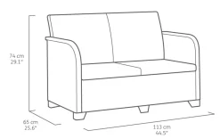 Brico Loungesets-Keter Rosalie Lounge Set Grafiet 113X74X65Cm