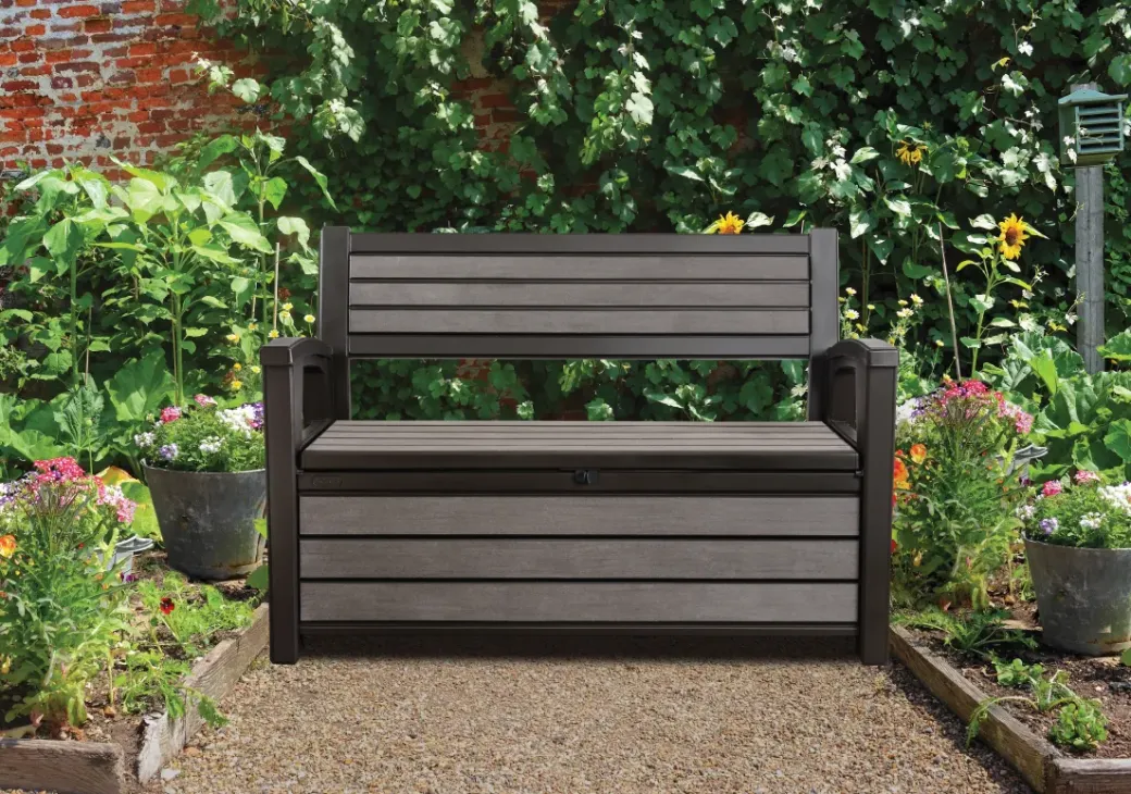 Brico Tuinbanken-Keter Tuinbank Hudson Opberg Grijs 260L