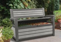 Brico Tuinbanken-Keter Tuinbank Hudson Opberg Grijs 260L