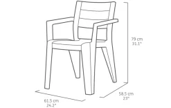 Brico Tuinstoelen-Keter Tuinstoel Julie Grafiet 61,5X58,5X79Cm