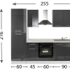 Keukenblok Mara 250Cm Glanzend Zwart|Brico Clearance