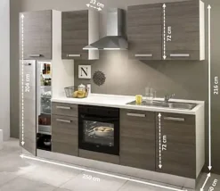Keukenblok Sofia 250Cm Notenhout Bruin|Brico Sale
