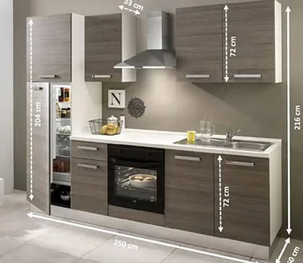 Keukenblok Sofia 250Cm Notenhout Bruin|Brico Sale
