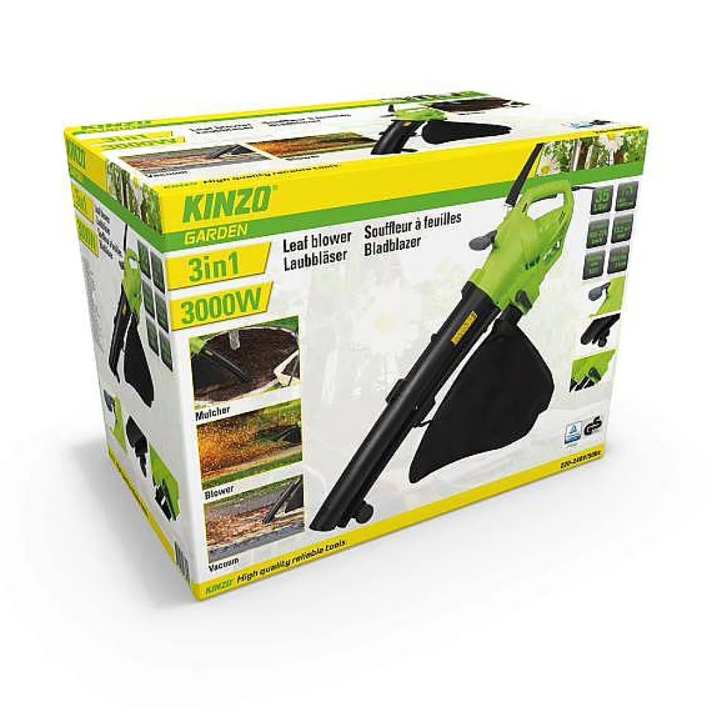 Kinzo Bladblazer - Met Opvangzak - 3000W - 3-In-1|Brico Clearance