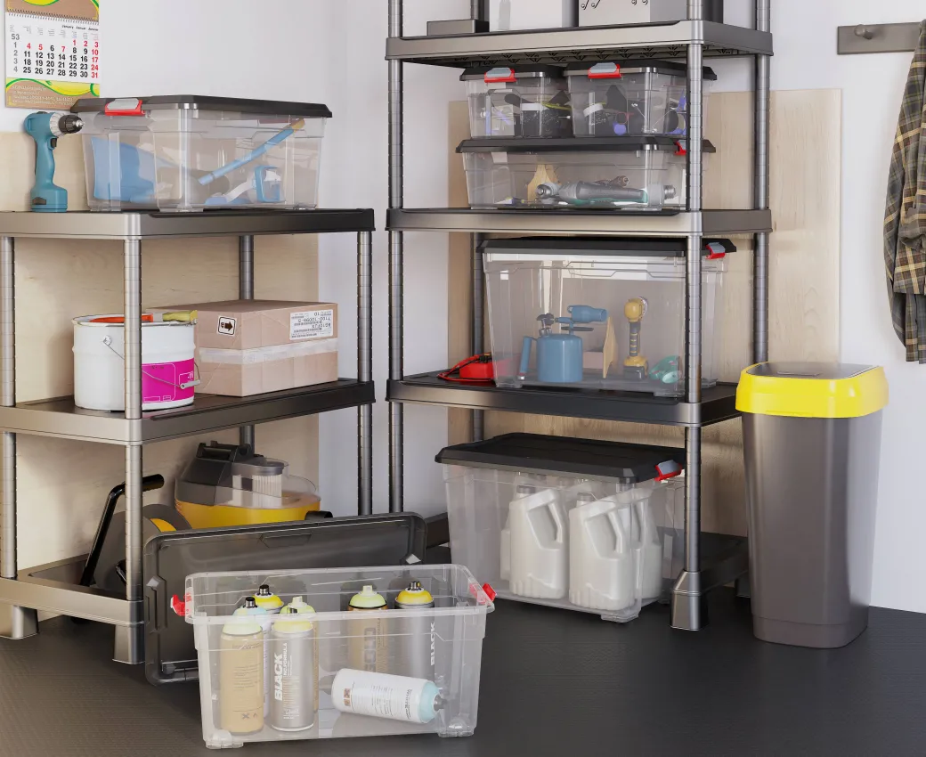 Kis Moover Box Xl Met Wielen Transparant Zwart 60L|Brico