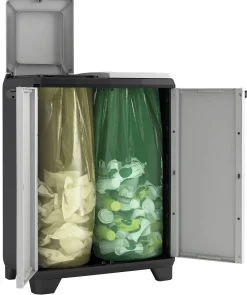 Kis Recycling Kast Split Premium Grijs 2X110L|Brico Outlet