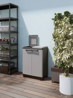 Kis Recycling Kast Split Premium Grijs 2X110L|Brico Outlet