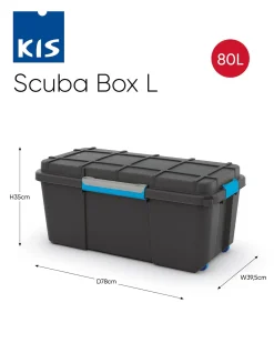 Kis Scuba Box L Zwart Blauw 80L|Brico Hot