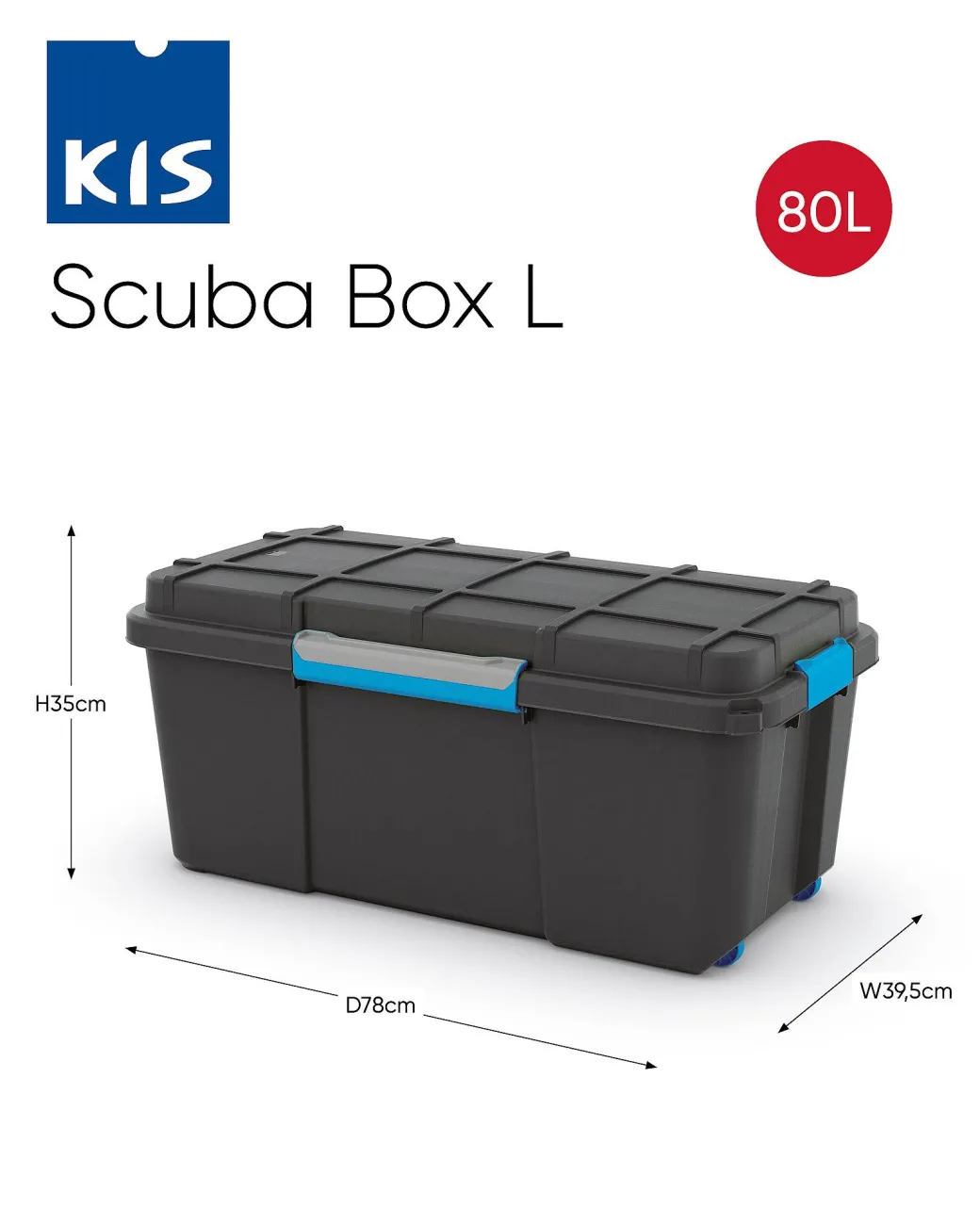 Kis Scuba Box L Zwart Blauw 80L|Brico Hot