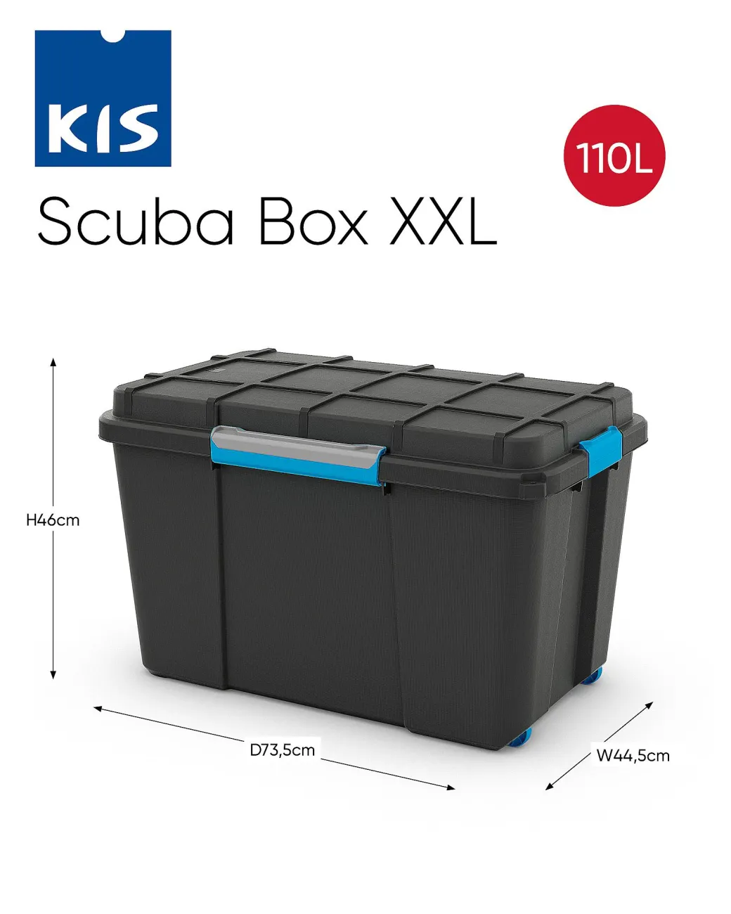Kis Scuba Opbergbox Xl 110L Zwart/Blauwe|Brico Online