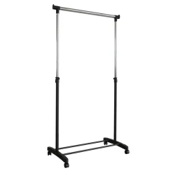 Kledingrek Met 4 Wielen Zwart 90X79,5X43Cm|Brico Discount