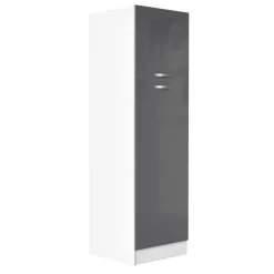 Kolomkast Keuken Delice 60X204Cm 2 Deuren Hoogglans Grijs|Brico New