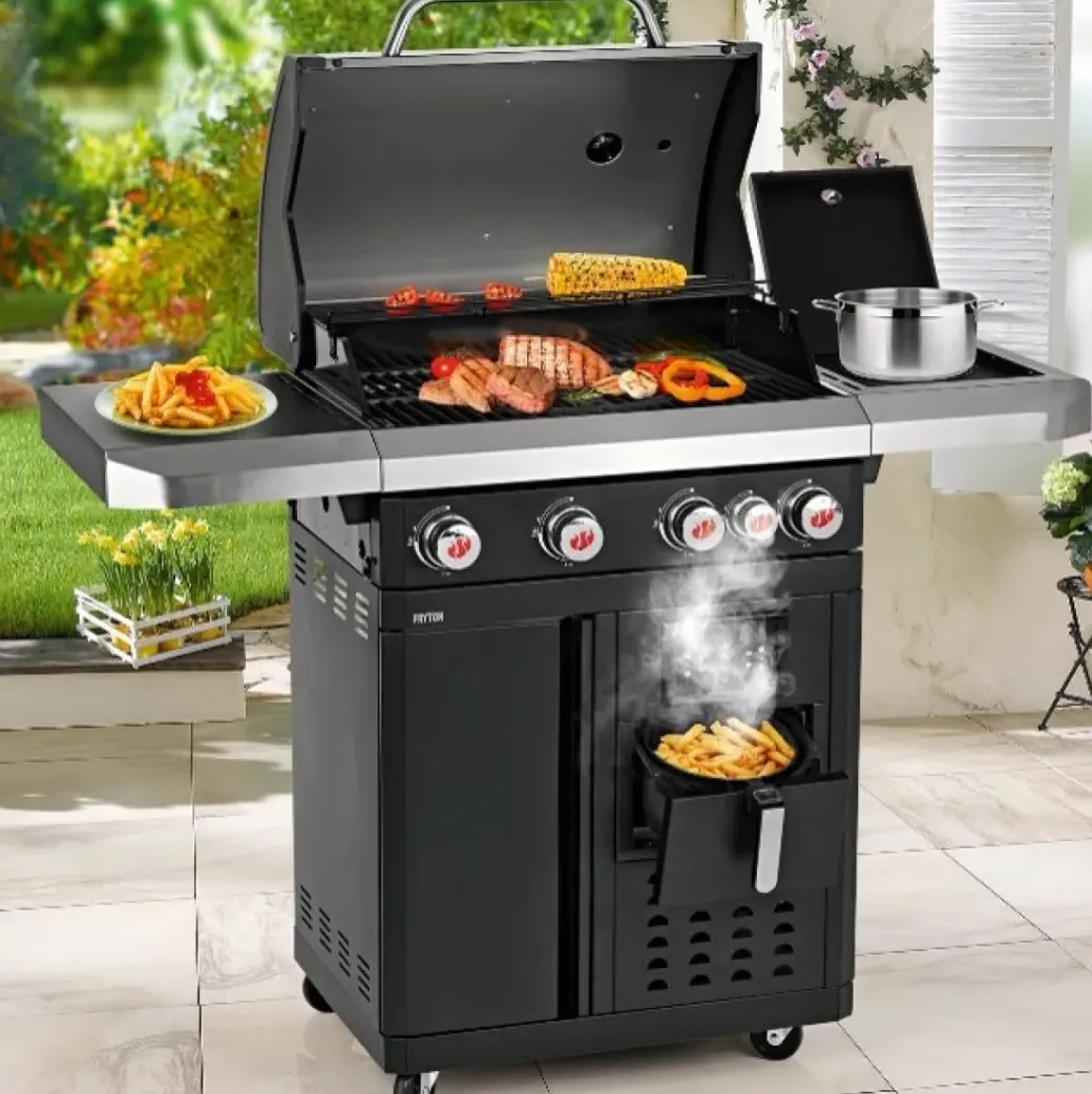 Brico Gasbarbecue-Landmann Gasbarbecue Fryton 4.1 Cook 4X3Kw + Airfryer