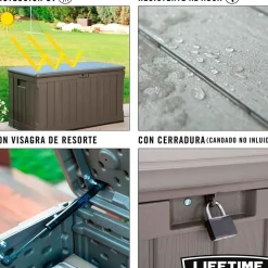 Brico Opbergboxen Tuin-Lifetime Kussenbox 439L 127,9X67,2X64Cm