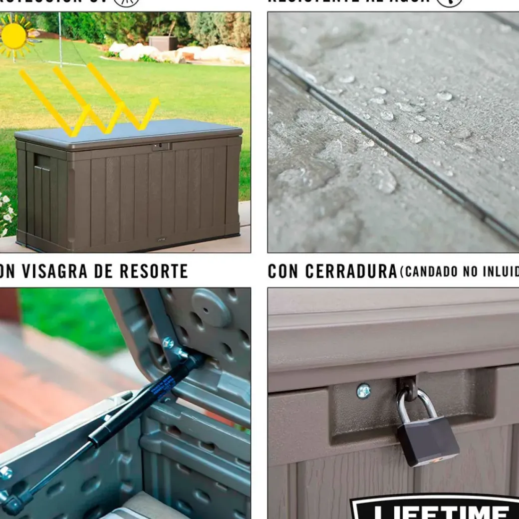 Brico Opbergboxen Tuin-Lifetime Kussenbox 439L 127,9X67,2X64Cm