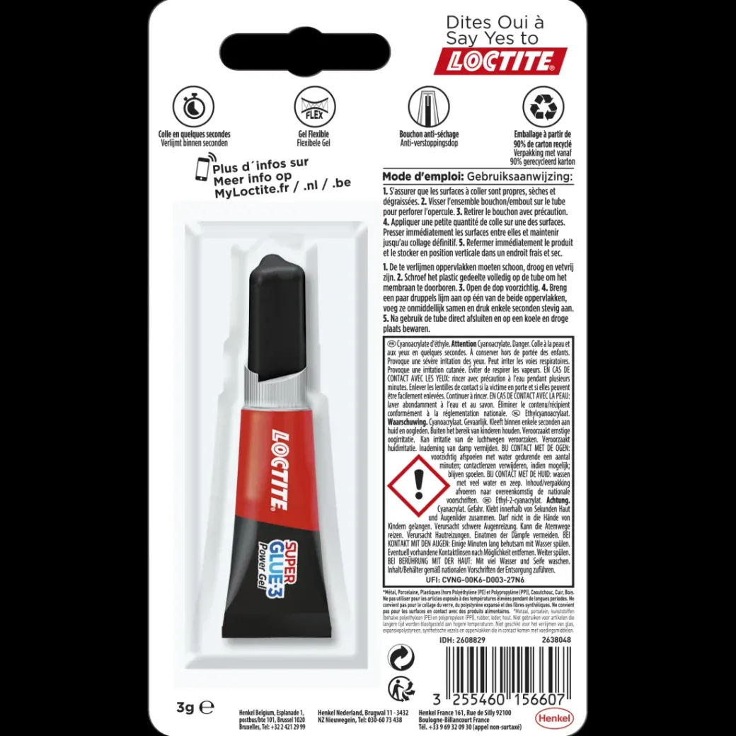 Brico Lijm- & Kitpistolen-Loctite Secondelijm Power Flex Super Glue-3 3Gr