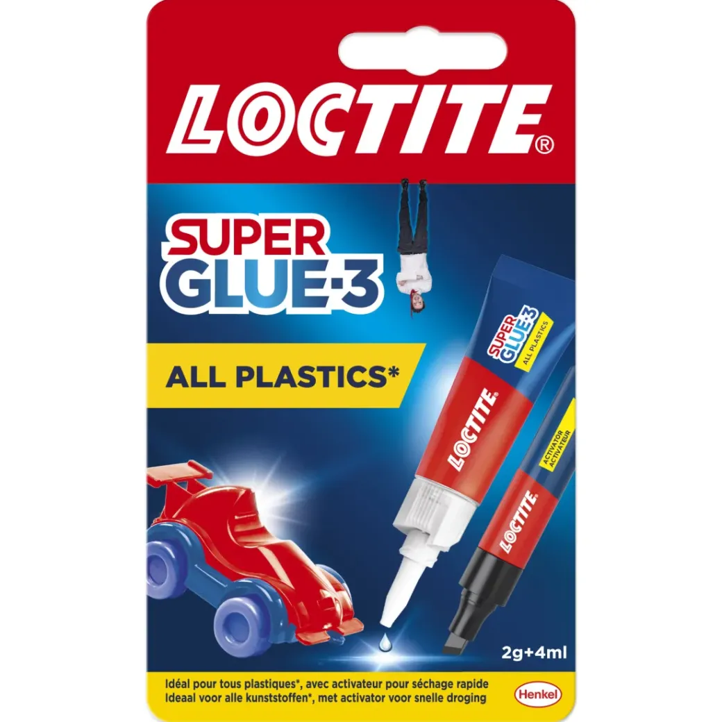 Brico Lijm- & Kitpistolen-Loctite Secondelijm Super Glue-3 All Plastics 2Gr+4Ml