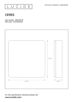 Lucide Plafondlamp Led Ceres Wit 30W|Brico Best