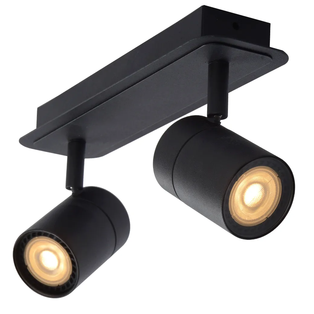Lucide Plafondspot Lennert Zwart 2Xgu10 5W|Brico Hot