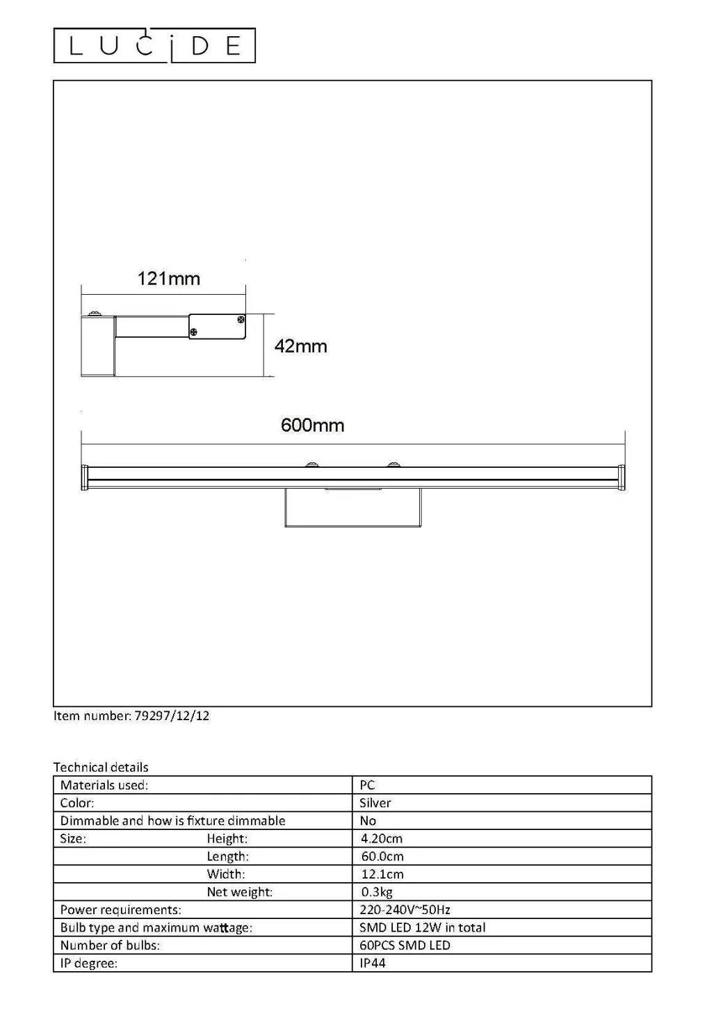 Lucide Wandlamp Onno Mat Chroom 11W|Brico Outlet