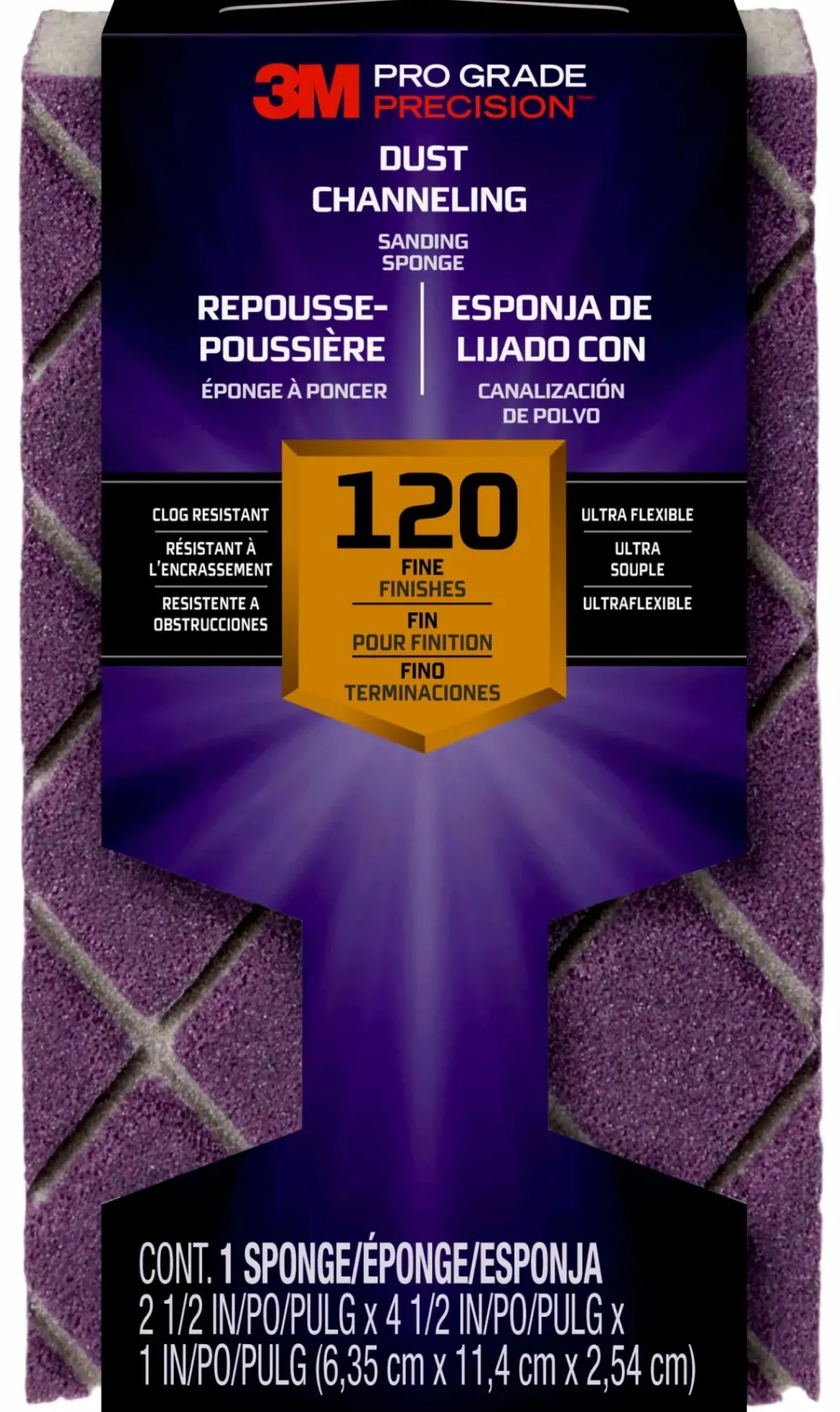 Brico Schuurpapier-3M Blokschuurspons Pro Grade Precision Met Stofkanalen Korrel 120
