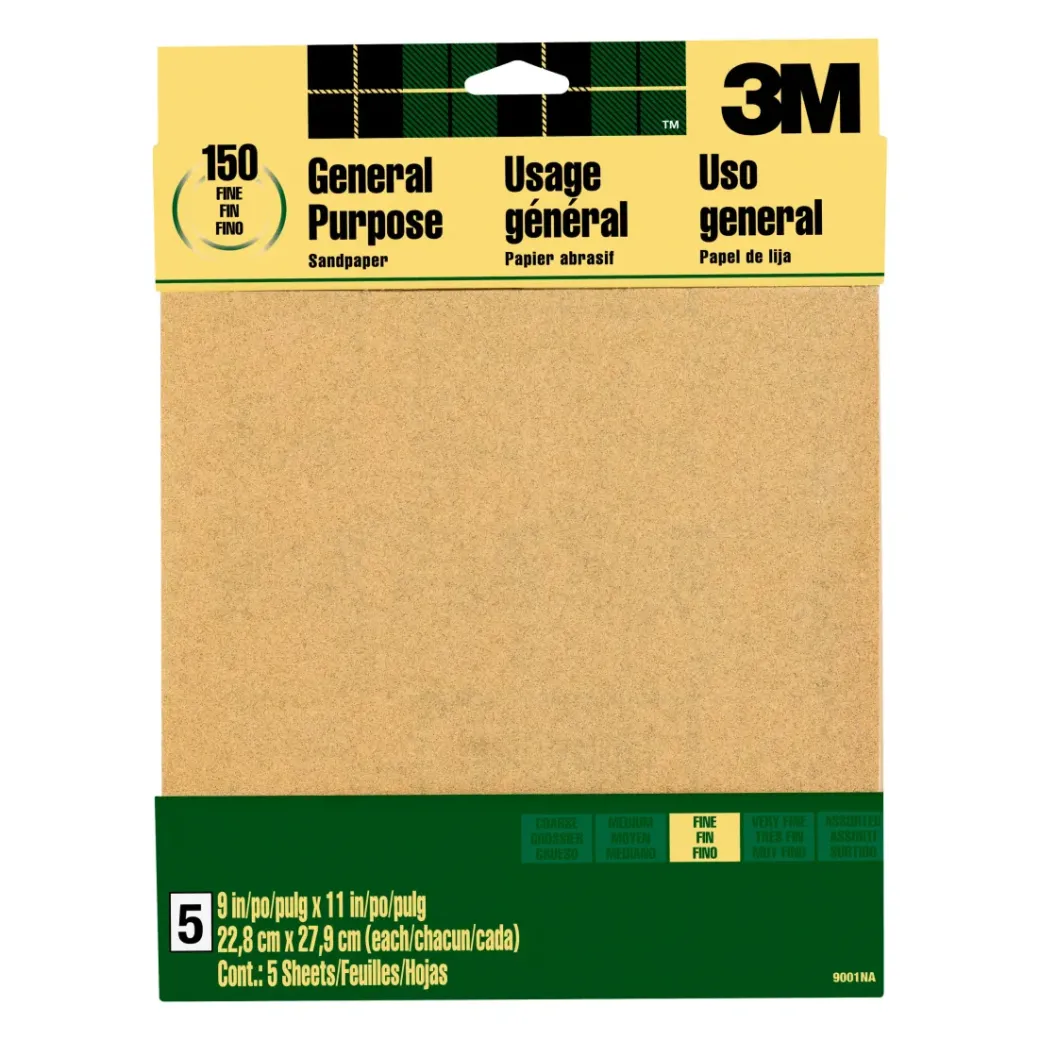 Brico Schuurpapier-3M Schuurpapier Aluminiumoxide Fijne Korrel 5St/Pak
