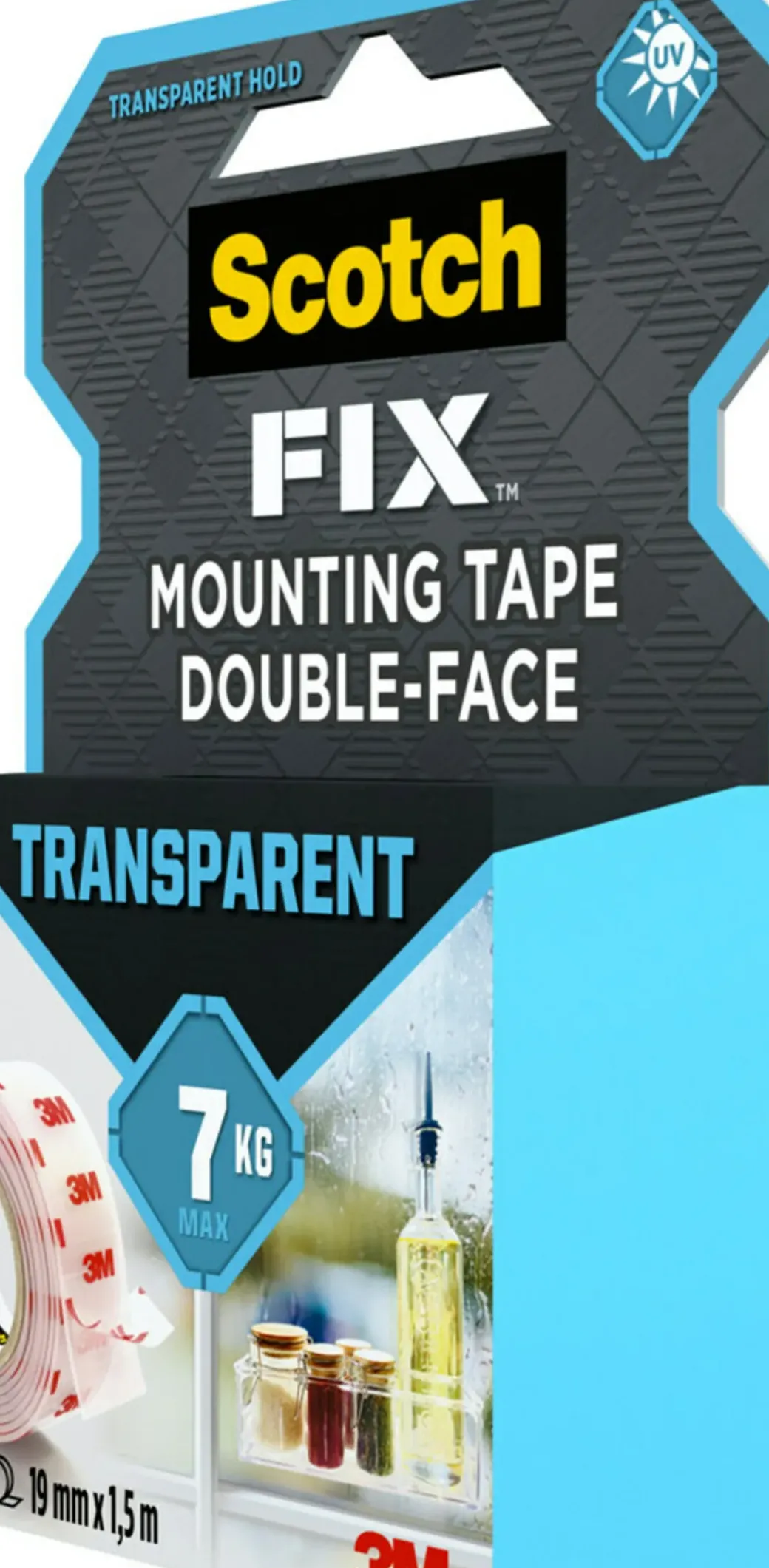 Brico Technische Tape-3M Scotch Transparant Montagetape 19Mmx1,5M