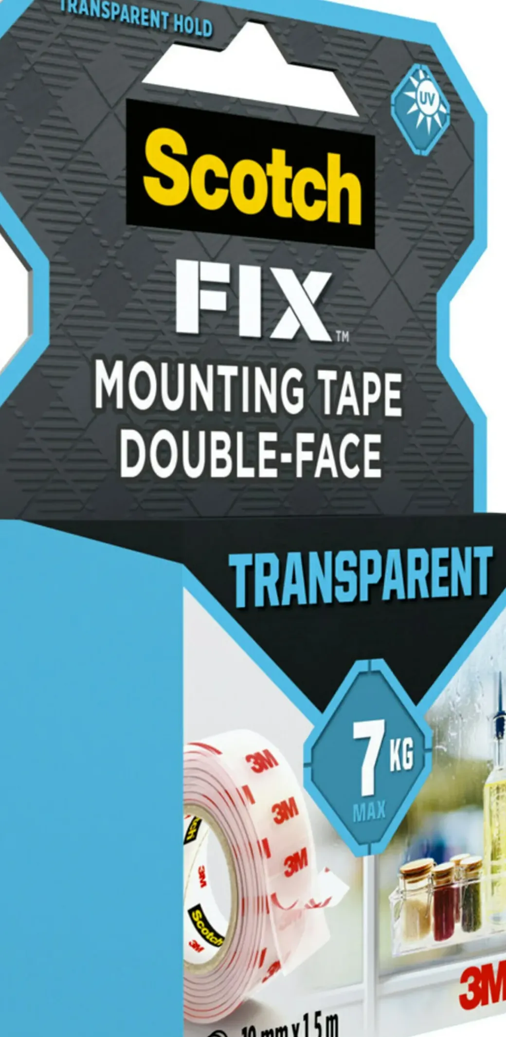 Brico Technische Tape-3M Scotch Transparant Montagetape 19Mmx1,5M