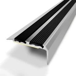 Brico Profielen-3M Trapneus Met 2 Zelfklevende Strips Van Natuurlijk Geanodiseerd Aluminium 40Mmx20Mm/170Cm